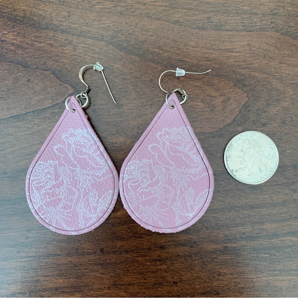 4/$15 leather teardrop earrings
